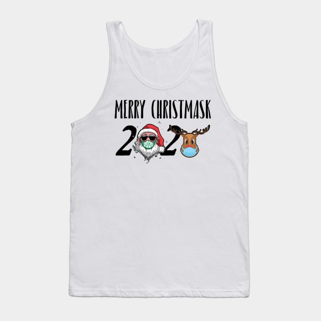Merry Christmask 2020 Christmas Santa Reindeer Face Mask Tank Top by gillys